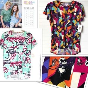 Sz 14 kids Lularoe Gracie- Jack Skellington-Set of 2 Tees